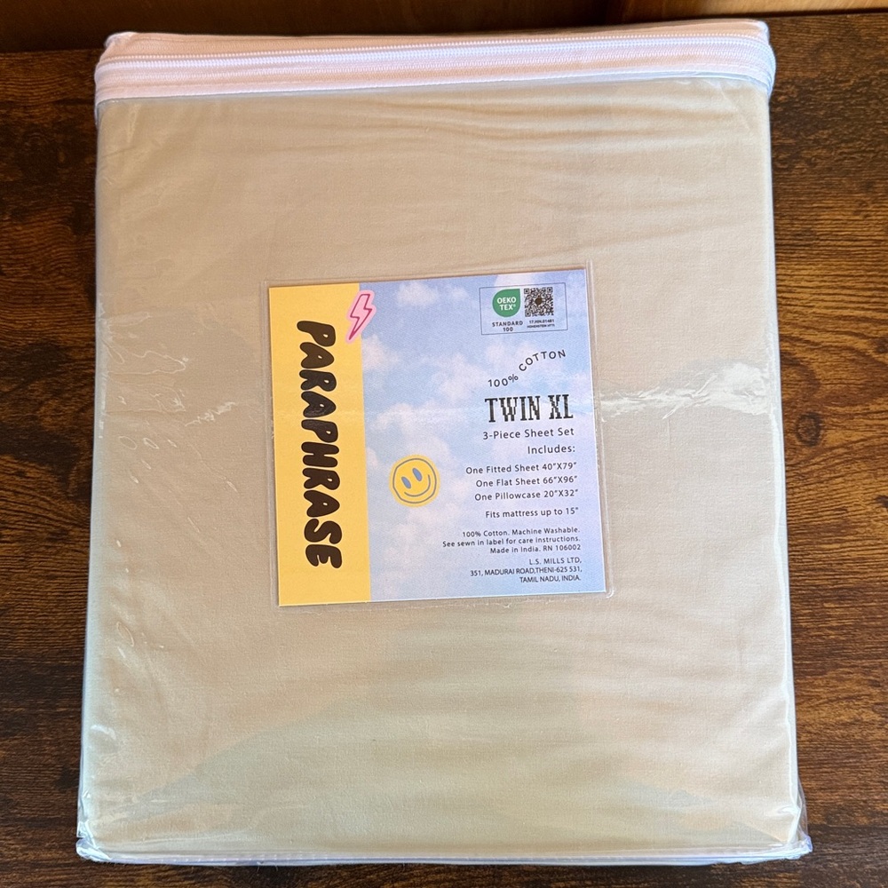 Paraphrase Twin XL Sheet Set - Soft Sage Green